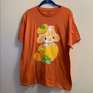 Bright Bat Design Latte The Pumpkin Cow Orange T-Shirt Size Large Cotton